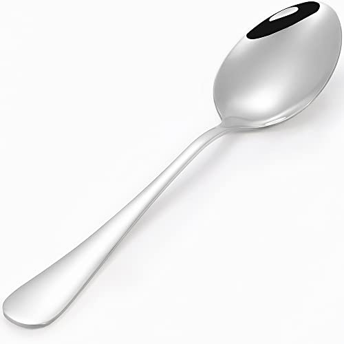 16 Stück Esslöffel, 18.5 cm Löffel, Besteck, 3.8 cm breite Esslöffel, lebensmittelechtes Edelstahl-Löffel-Set zum Essen von Suppe, spülmaschinenfest, Metalllöffel für den täglichen Gebrauch