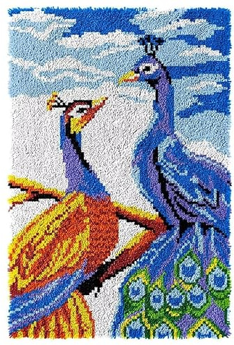 ROCKY&CHAO Myriad Choices Latch Hook Rug Kits, DIY Rug Making Kit, 60 X 40 cm, for Teens & Adults, Unisex, All Seasons, Contemporary Style, Non-Foldable