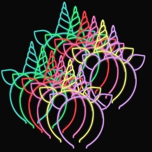 Sunshine smile Diadema de cuerno de unicornio para niños, 12 unidades, diadema de unicornio para niñas, diadema de cuerno de unicornio, diadema para niños, diadema para niñas, diadema de cuerno