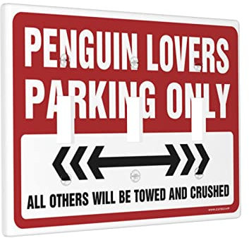 KAXW Lichtschalter-Abdeckung, Schutz, Pinguin-Liebhaber, Parkplatz, Wandplatte, Lichtschalter-Abdeckplatte, 3 Lichtschalterplatte