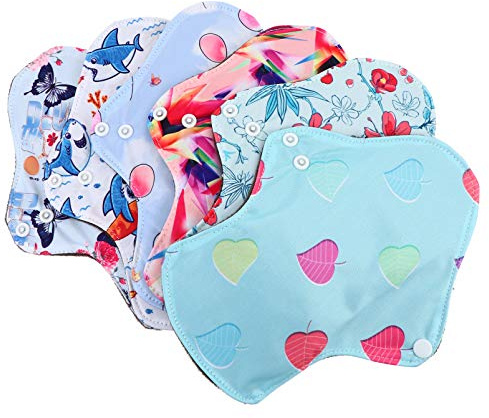 FRCOLOR 6 Pièces Serviette De Toilette Lavable Tante Serviette Serviette Serviettes Hygiéniques Serviette Hygiénique Lavable Tissu Menstruel Protège-slips Maman Bambou Fibre De Carbone