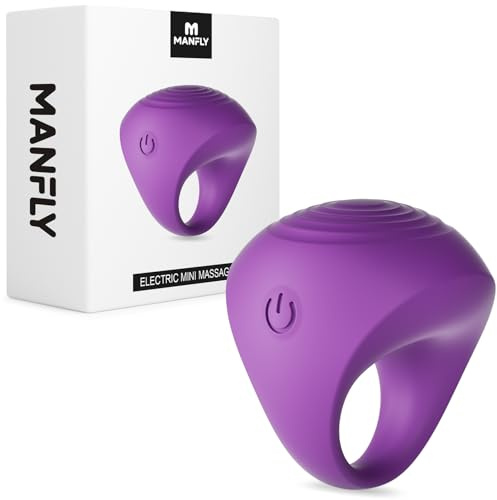 MANFLY Mini Massager, Waterproof Rechargeable Portable Body Massage Ball, Multifunctional Finger Massager, Purple