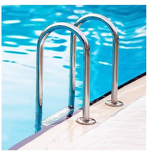 GXXINGIN Escalera de Piscina de Acero Inoxidable, Sistema de Entrada Antideslizante de 2 o 3 escalones, Pared de Tubo Engrosada de 1,5 mm, Acceso Duradero y Seguro a la Piscina, Color Plateado-B