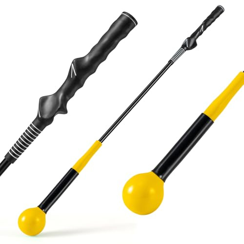 COSTWAY Golf Swing Trainer, 80/100/120 cm golfträningshjälp med vikthuvud, golf svängcykel för hållningskorrigering, inomhus och utomhus, golfsving-tränarhjälp för nybörjare, proffs