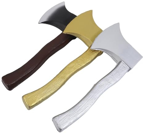 BESTYASH Lot de 3 Fausses Haches Réalistes en Polyuréthane Légère pour Costume Unisexe, Accessoires de Déguisement Viking et Pirate, pour Fête Costumée Halloween et Jeux de Rôle, Taille