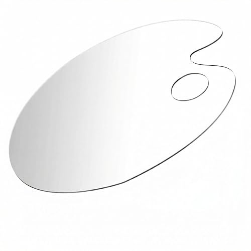 1 PCS Clear Acrylic Oval Paint Palette - Non-Stick Transparent Artist Mixing Tray with Protective Film for DIY Art Craft Painting