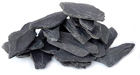 Natural Slate Stone 3 to 5 inch Rocks for Miniature and Fairy Garden, Aquascaping Aquariums, Reptile enclosures & Model Railroad. (5lbs)