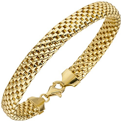 Jobo Damen Herren Armband aus 925 Sterling Silber vergoldet 19,5 cm