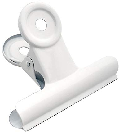 Coideal stora vita tjurklämmor – 12-pack metallgångjärn klämma fil pappersklämmor för hantverk, matpåsar, foton hemma kök och kontor (5 cm (2 1/2 tum)