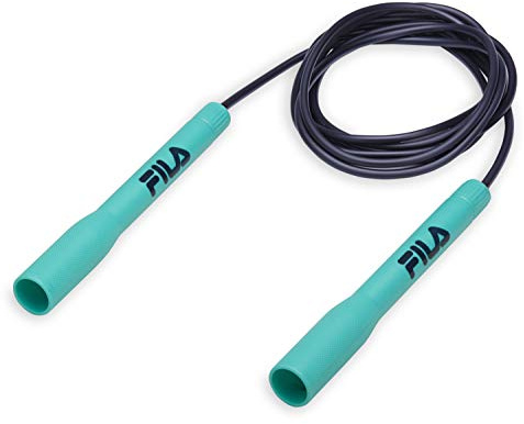 FILA Accessories Speed Jump Rope - 9ft Classic Fitness Jumping Rope | Adjustable Tangle-Free Cable & Extended Grip Handles | Cardio Endurance Training for Women, Men - Zircon
