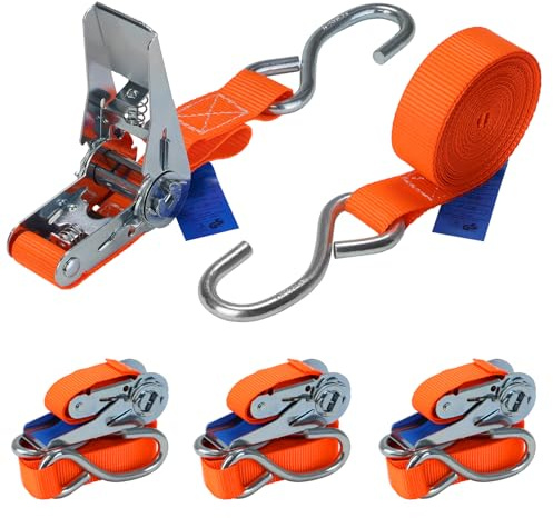 Spänne rem spännrem spännrem i olika längder och kvantiteter kan lastas upp till 250 kg DIN EN 12195-2, Förpackningsenhet:4-pack 2.5 cm x 4 m