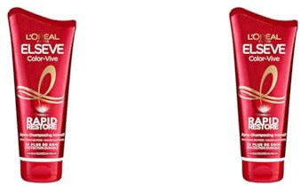 L'Oréal Paris Elsève Rapid Restore Color-Vive Après-Shampooing Intensif/Protection Durable 180 ml (Lot de 2)
