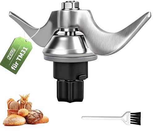 ZITFRI Teigmesser für Thermomix TM31 – Edelstahl Knetmesser Kein Teig-Rückstand, Schnelle Reinigung, Mixmesser Ersatz & Zubehör Kompatibel mit Thermomix TM31 Küchenmaschine