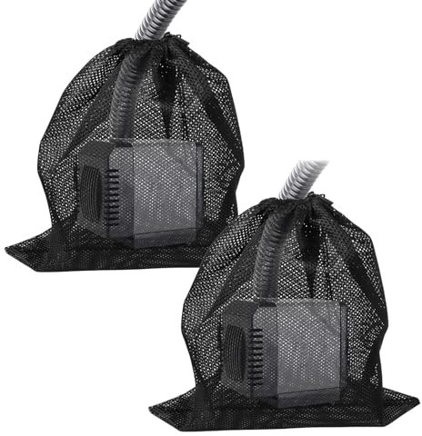 JaOyyg 2 Pack Upgrade Large Pump Barrier Bag Pond Pump Filter Bag Pool Garden Pond Fish Pond Aquarium Mesh Bags with Drawstring Home Accessory Pond Pump Accessories