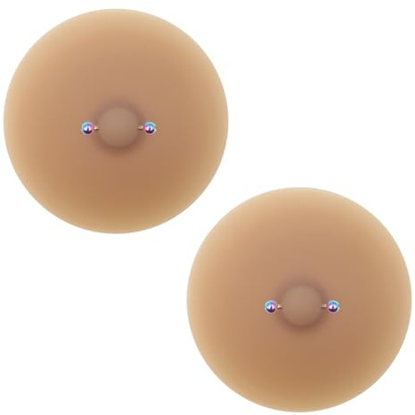 YUGSHNKFC Donne Capezzolo Copre I Pasticcini con Piercing per La Lingerie Carnivals Festa Appiccicosa Adesivi per Torace Reggiseni Intimate Pastie Accessori Donne con Borchie