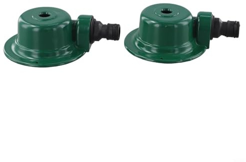 Paquete de 2 aspersores de césped de metal con cobertura de círculo completo de 360 grados para un sistema eficiente de riego de jardín y césped