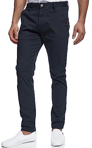 Indicode Herren Cherry Chinohose Stretchhose | Chino Herrenhose Stretch Stoffhose Navy, 33/34