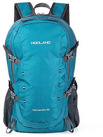 Sharkborough NODLAND 40 l leichter Wanderrucksack, wasserabweisend für Camping, verstaubar, wasserdicht, Tagesrucksack, Reisen für Herren und Damen, Grün, Daypack Rucksäcke