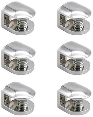 Mila-Amaz 6 Pezzi Morsetto di Vetro Lega di Zinco Supporto Regolabile di Spessore 6-10MM
