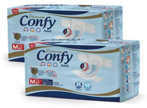 Confy Premium Windeln für Erwachsene - Erwachsenen-Windel Inkontinenz Gr.M 60St