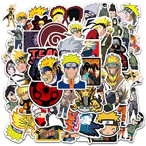 50 Stück Naruto Aufkleber für Wasserflaschen Laptop Skateboard Telefon Auto Fahrrad Helm Schlafzimmer Wanddekoration japanischer Ninja Anime Aufkleber aus Vinyl für Teenager und Kinder