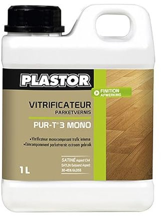 PLASTOR - Plastor Vitrificateur Monocomposant Pur -T3- Mono Satiné - Aspect Ciré - Conditionnement 1L