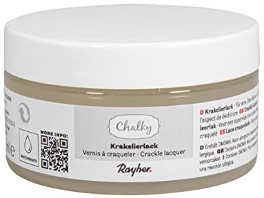 Rayher Chalky Krakelierlack, Dose 100 ml, Krakelier-Medium, farblos, für antike Reißeffekte, Reißlack-Technik, für Vintage und Antikeffekte, Crackle Medium 35051000