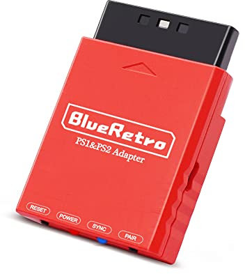 XBERSTAR Bluetooth-Adapter, kabelloser Controller, Konverter, Controller-Adapter, unterstützt PS2, PS1, Spielekonsole (rot)