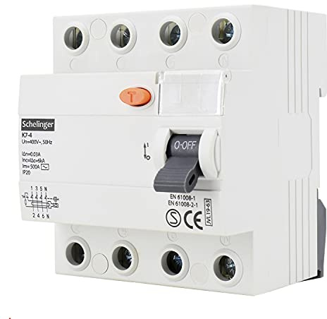 Schelinger Fehlerstromschutzschalter FI-Schalter RCD / 30mA / 4-polig / 40A (4-Polig 63A)