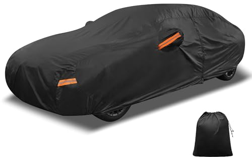 X AUTOHAUX Car Cover for BMW 3 Series 2013-2025 Aluminum Film Outdoor Waterproof Sun Rain Snow Hail Protection with Left Door Zipper