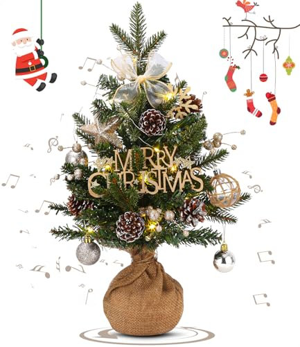 Weihnachtsbaum 60cm, Kann für Weihnachtsschmuck verwendet Werden,Mini Weihnachtsbaum Kleiner, Weihnachtsbaum mit Beleuch,Weihnachtsbaum mit Beleuchtung LED Tisch,DIY Tannenbaum fürWeihnachten Deko