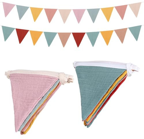 taonganui Wimpelkette Outdoor 2 stück Wimpel Girlande Wimpelkette kinderzimmer,Girlande Geburtstag Dekoration für Party Weihnachten Geburtstagsfeier