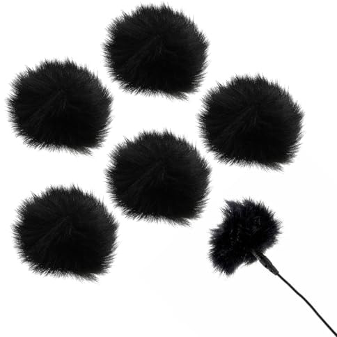 Pare-Brise de Microphones de Lavalier, Lot de 5 Manchon Mic Covers Vent Housse, Micro Anti Vent Bonnet, Microphone Furry Windscreen pour Toutes les Cravates compactes avec Cravate de Microphone