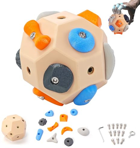 AUOQZ Handcrafted Boulder Blocks for Climbers 3D Rock Climbing Ball Build Strength and Precision Finger Training Tool Climbing Gifts for Rock Climbers