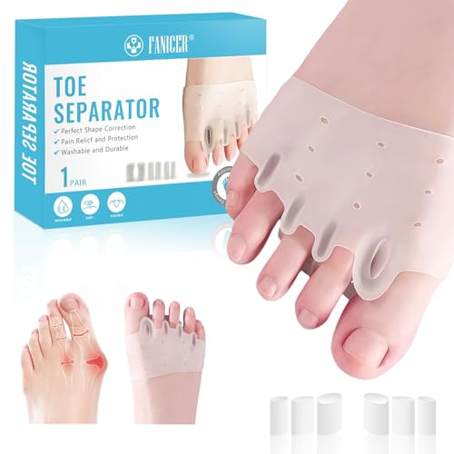 Satificer Silikon Zehenspreizer für Damen und Herren,Silikon-Toe Spacer für Hallux Valgus,Weiche,komfortable,langhaltige silikon Zehentrenner,gegen Reibung und Druck,Yoga-Übungen,Fußausrichtung
