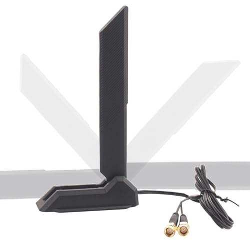 Antenne WiFi 7, Portée sans Fil Étendue, 7,6 X 3 X 15,2 Cm, Câble D'extension De Base Magnétique WiFi, Antenne PC Tri-Bande, Installation Facile, pour Amplificateur De Signal Internet Domestique