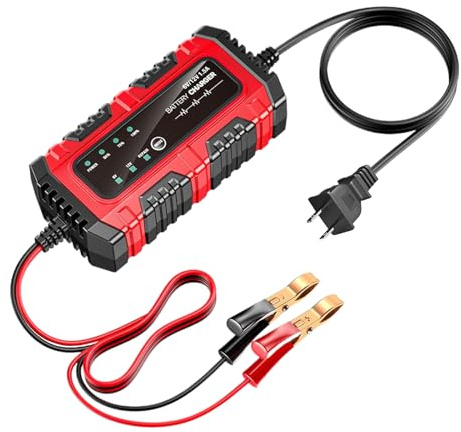 Caricabatterie intelligente Batteria - 6 V 12 V 1,5 A Modalità Riparazione Automatica Manutenzione Corrente, Desolfatore Accumulatore | per Piombo Acido AGM Gel | Ideale con Auto Moto Camion Camping