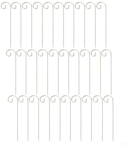 PureBowlic 304 rostfritt stål växtetiketter med krok design, 30 cm trädgårdsskylt tagg hängare för utomhus blomsterbäddar, planterare och krukor, rostbeständig för att organisera växtmarkörer 30 st