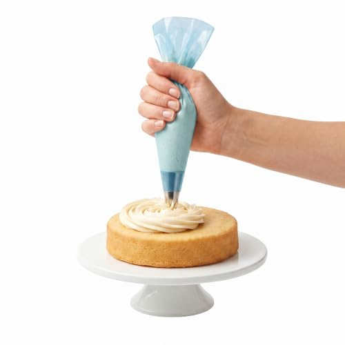 Tezraftaar® 200 x Icing Piping Bags Blue 21 Inch Sticky Cake Pastry Decorating Bags for Chocolate Cookies Desserts Baking Supplies Frosting Cream Decoration Piping