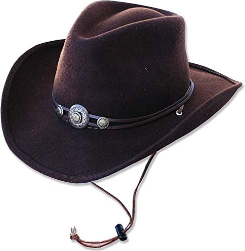STARS & STRIPES Idaho Brown Hut – Klassischer Western-Filzhut mit Concho-Hutband
