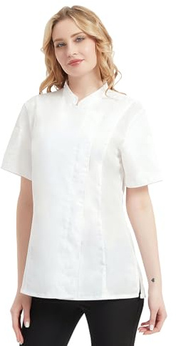 TopTie Chaquetilla Cocinero Mujer Manga Corta para Hostelería