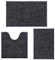 RUN HELIX Bath Mat - Non Slip Anti Mould, Dark Grey Shaggy Absorbent Machine Washable Bathroom rug Set with U-Shaped Pedestal Mat