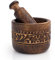 Handmade Indian Mango Wood Mortar and Pestle Set Natural Rustic Style Herb Spice Grinder Masala Mixer Manual Kharal Mashing Bowl Seasonings Pill Crusher Kitchen Utensils Housewarming Gift (Antique)