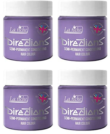4 x La Riche Directions Semi-Permanent Hair Color Bote de 100 ml (Lilac)