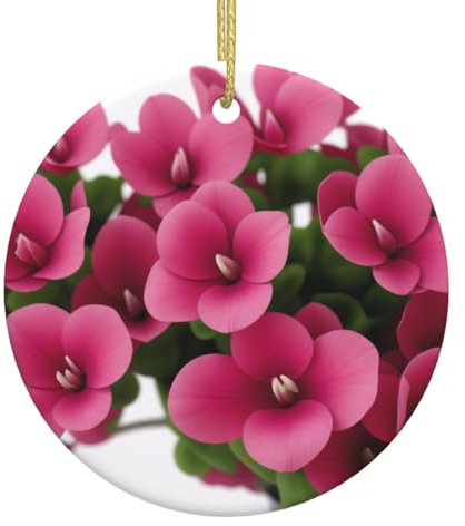 Rote Alpenveilchen Weihnachten Ornament Keramik Weihnachten Runde Hängende Ornamente Weihnachtsbaum Party Dekoration