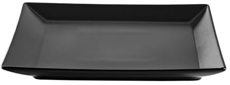 METRO Professional Platos llanos de cerámica de gres, 18 x 18 cm, cuadrados, negros, juego de 6 unidades, aptos para microondas y lavavajillas, apilables