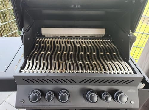 Heckbrennerabdeckung aus Edelstahl, passend für Napoleon - Rogue 425, 525, 625. Prestige 500, 665, Pro500, Pro665, Pro825, Einbaugrills der Serie Prestige und 700