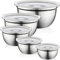 GARUET Edelstahl-Rührschüssel-Set – leicht zu reinigen, stapelbare Schüsseln für platzsparende Lagerung, ideal zum Kochen, Backen, Zubereiten (5, mit Deckel)