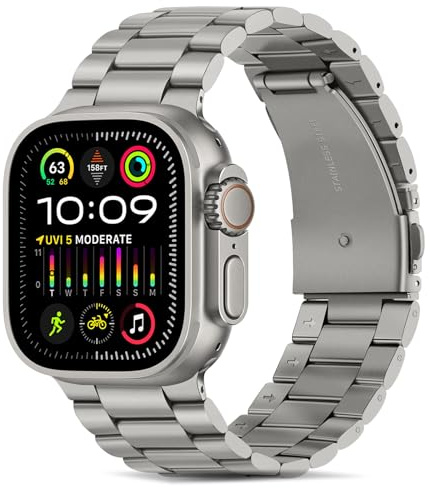 Tasikar Band Kompatibel med Apple Watch Band 49mm 46mm 45mm 44mm 42mm 41mm 40mm 38mm Premium rostfritt stål metall ersättningsrem kompatibel med Apple Watch Ultra SE Series 10 9 8 7 6 5 4 3