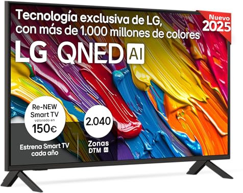 LG 43QNED84A6C - TV 43, 4K QNED EVO, Smart TV, WebOS 25, Procesador Potente e Inteligente, Super Upscaling, Dolby Dilgital Plus, Alexa/Google Assistant, Negro